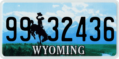WY license plate 9932436