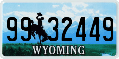 WY license plate 9932449