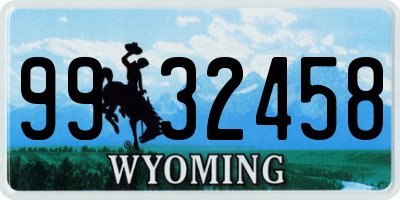 WY license plate 9932458