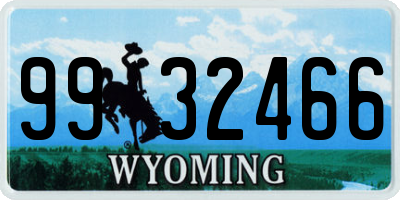 WY license plate 9932466
