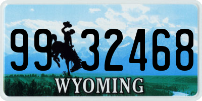 WY license plate 9932468