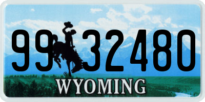 WY license plate 9932480