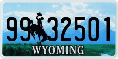 WY license plate 9932501