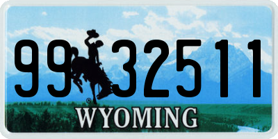 WY license plate 9932511