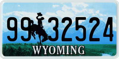 WY license plate 9932524