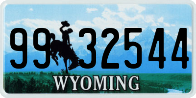 WY license plate 9932544