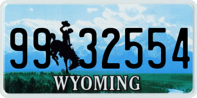 WY license plate 9932554
