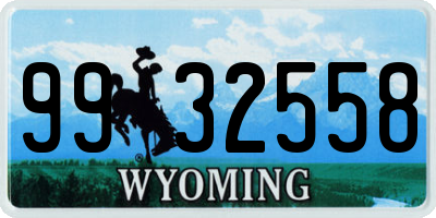 WY license plate 9932558