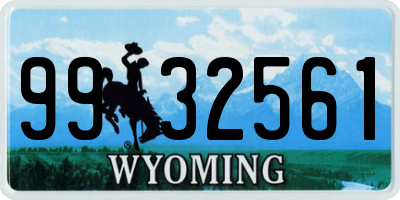 WY license plate 9932561