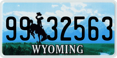 WY license plate 9932563