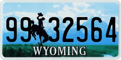 WY license plate 9932564