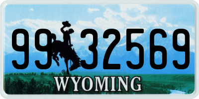 WY license plate 9932569
