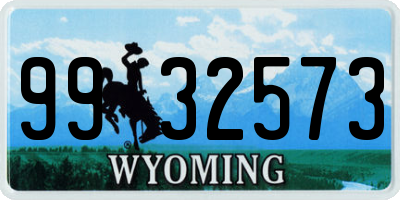 WY license plate 9932573