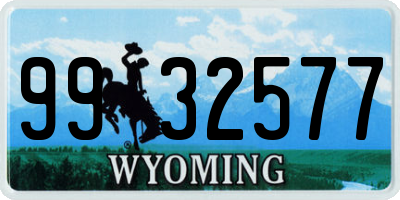 WY license plate 9932577