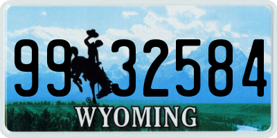 WY license plate 9932584
