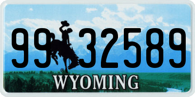 WY license plate 9932589