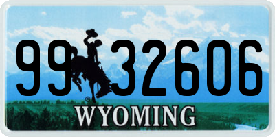 WY license plate 9932606