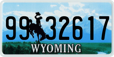 WY license plate 9932617