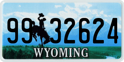 WY license plate 9932624