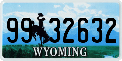 WY license plate 9932632