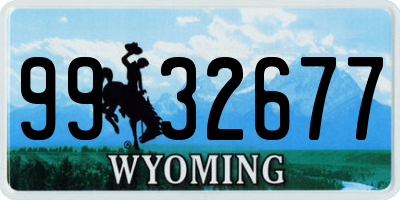 WY license plate 9932677