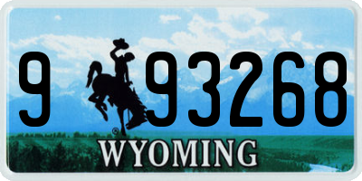WY license plate 993268
