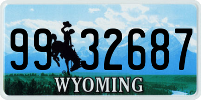 WY license plate 9932687