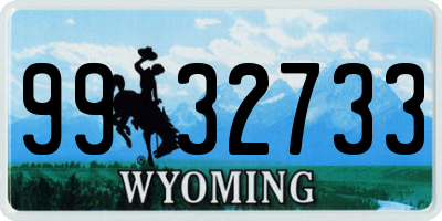 WY license plate 9932733