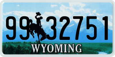 WY license plate 9932751