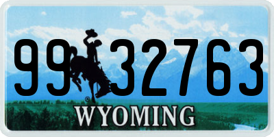 WY license plate 9932763