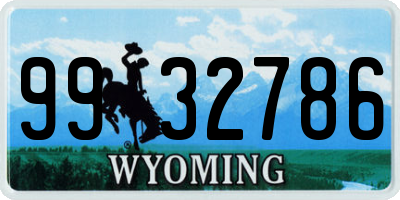 WY license plate 9932786