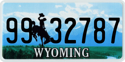 WY license plate 9932787