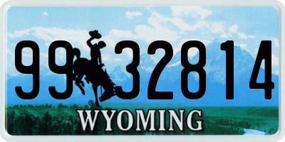 WY license plate 9932814