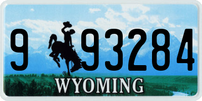 WY license plate 993284