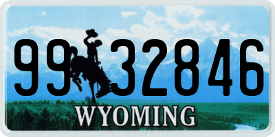 WY license plate 9932846