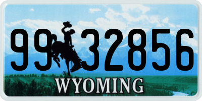 WY license plate 9932856