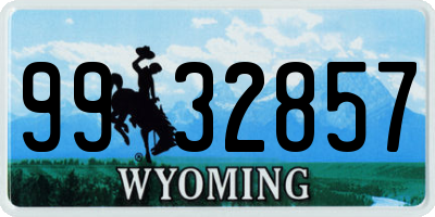 WY license plate 9932857
