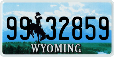 WY license plate 9932859