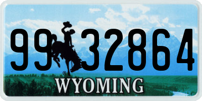 WY license plate 9932864