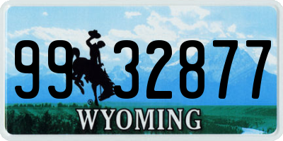 WY license plate 9932877
