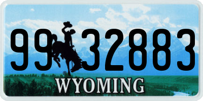 WY license plate 9932883