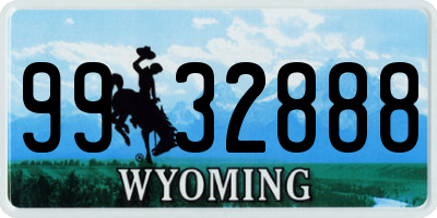 WY license plate 9932888