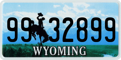 WY license plate 9932899