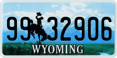 WY license plate 9932906