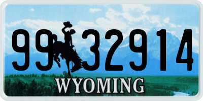 WY license plate 9932914