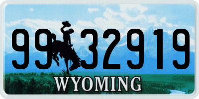 WY license plate 9932919
