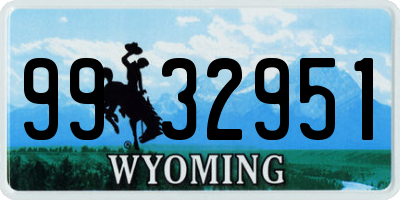WY license plate 9932951