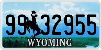 WY license plate 9932955