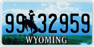 WY license plate 9932959