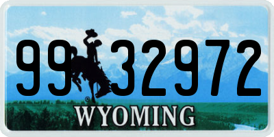WY license plate 9932972